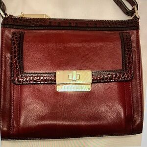 Brahmin Crossbody Burgundy Leather Shoulder Bag